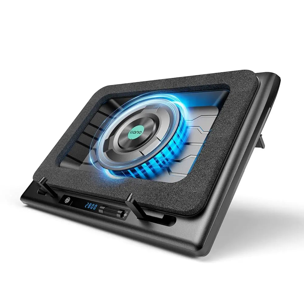 Dealsforyoudays Llano V12 Ultra Laptop Cooling Pad with Smart Software Control, RGB Gaming Laptop Fan Cooler Stand, 5.5" Turbo Fan, Adjustable Speed, 3*USB 3.0 Ports, 3 Height Stands, for 15.6"-21" Laptops Tiktokshopbacktoschool