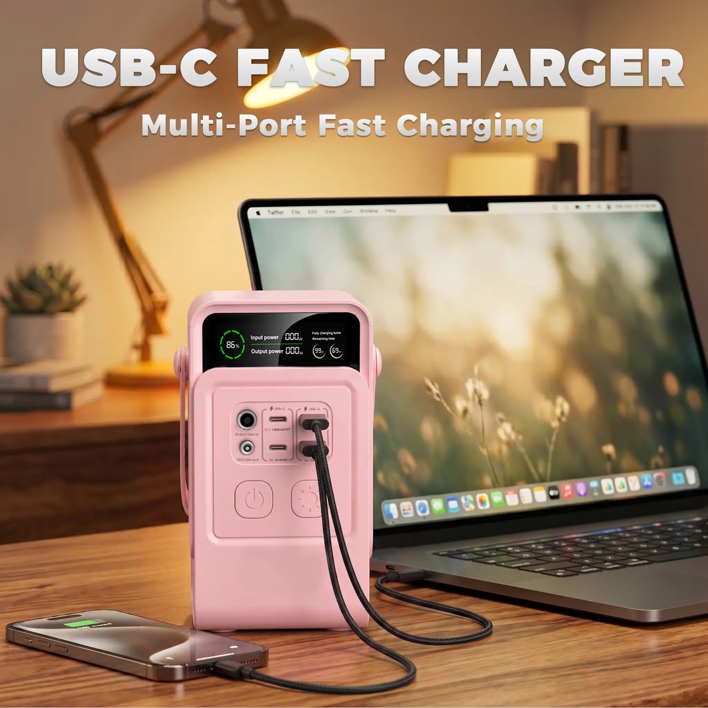 [Tiktokshopbacktoschool]Ctolity AP200 Portable Power Bank 192Wh 200W Lifepo4 Battery 4000+ Cycle 140W Fast Charging LED DC Solar 150W, Accessories, Mobile
