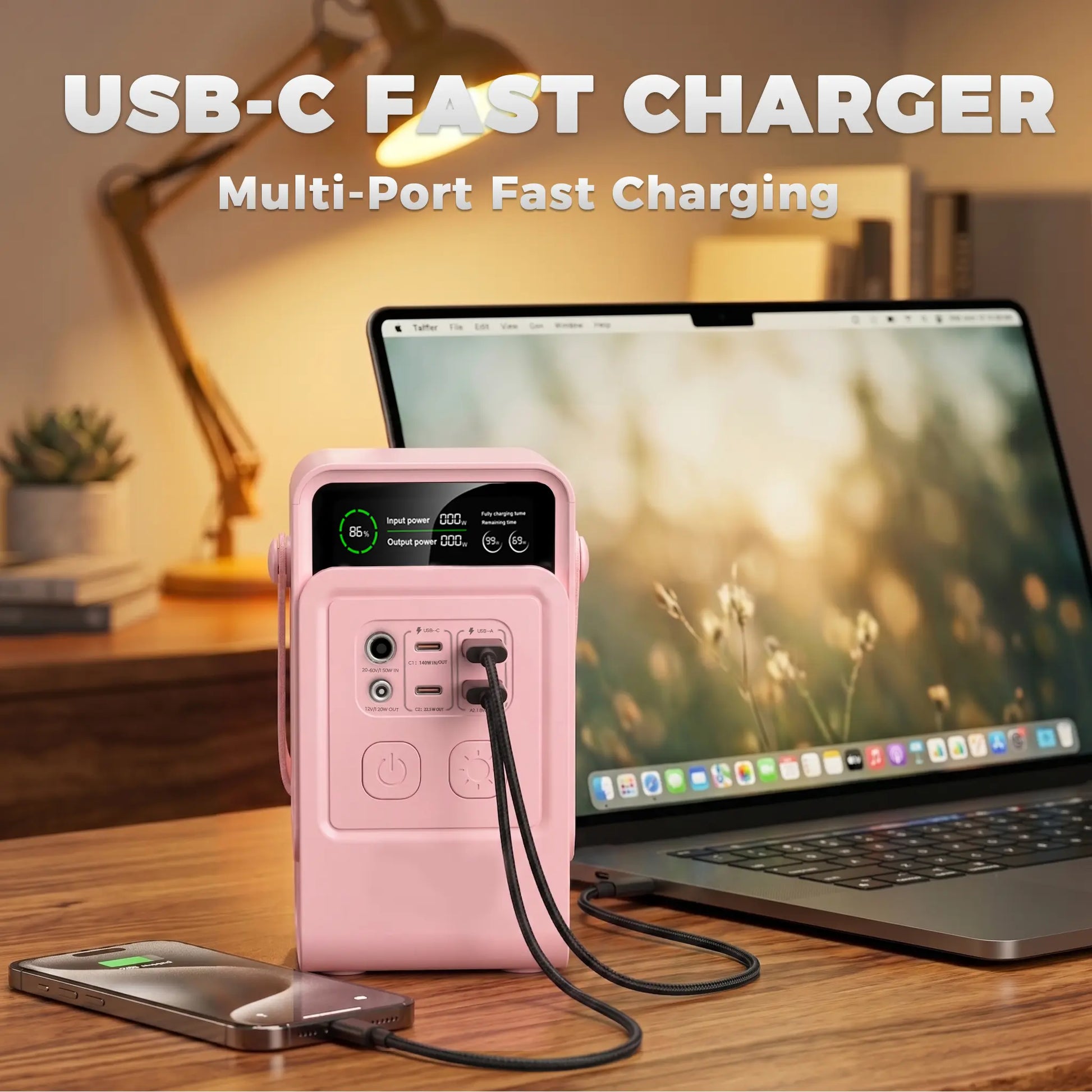 [Tiktokshopbacktoschool]Ctolity AP200 Portable Power Bank 192Wh 200W Lifepo4 Battery 4000+ Cycle 140W Fast Charging LED DC Solar 150W, Accessories, Mobile