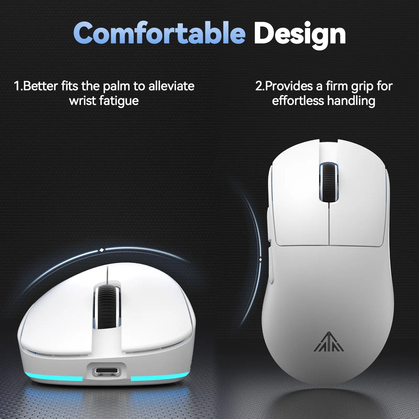 SOLAKAKA SM822 Tri-Mode Cable-Free Gaming Mouse with RGB Magnetic Rechargeable Base, 24000 DPI PAW3311 Sensor, 62G Ultra-Lightweight Tapered Waist Ergonomic Design, Customizable RGB Lighting, Programmable Buttons, Built-In Battery for PC Gamers, Tapered W