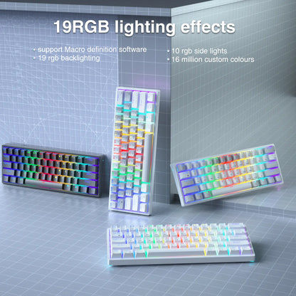 Solakaka SK961 Tri-Mode Wireless Mechanical Keyboard, 60% Compact RGB Gaming Keyboard with Bluetooth 2.4G USB-C, Affordable Programmable Keyboard for Gaming Office