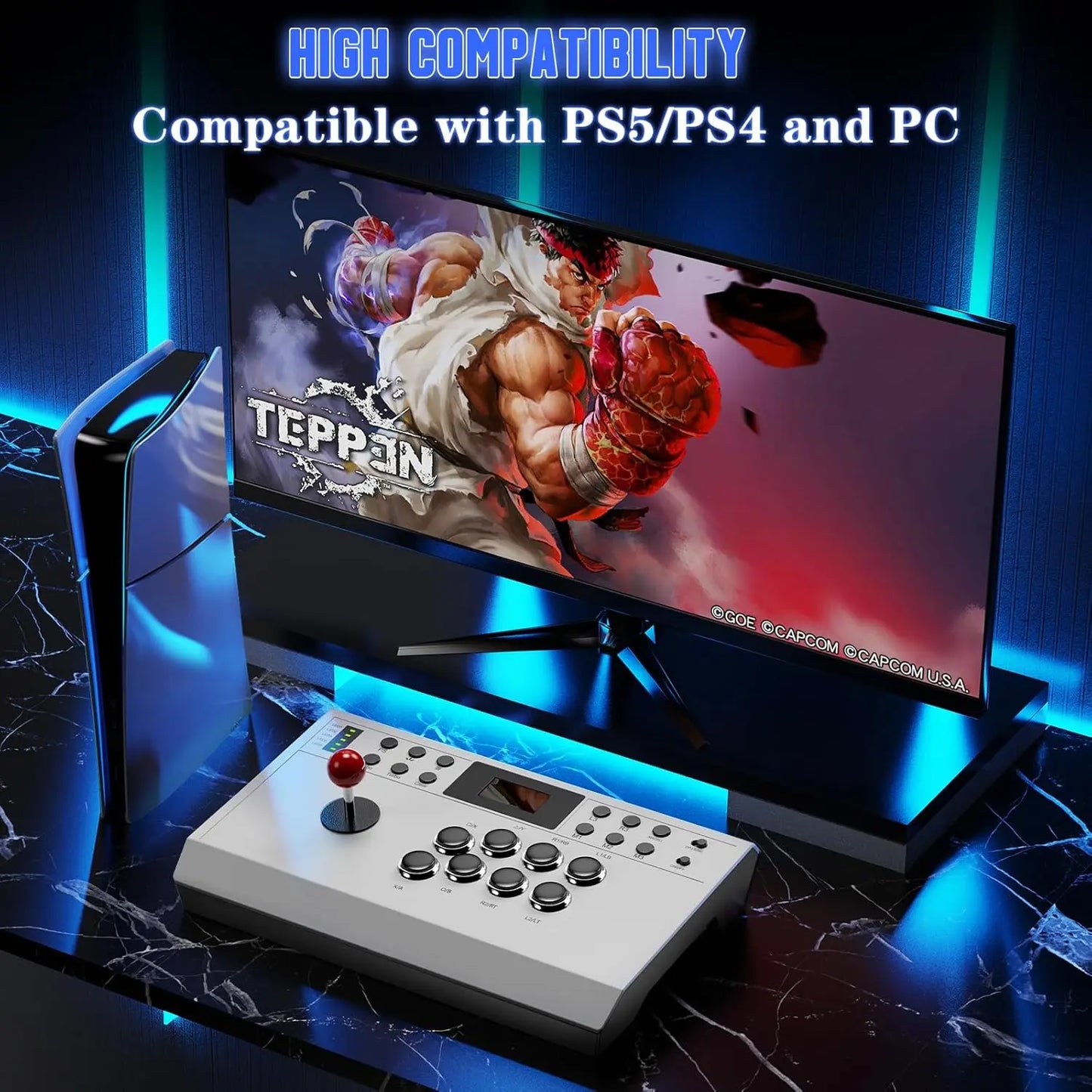 Nonbliep Wired Arcade Stick – Programming Function, Turbo Function, 9.8FT Braided Cable, Wired, for Playstation 5/Ps4/Pc/Android,Back to School,Back to School Haul