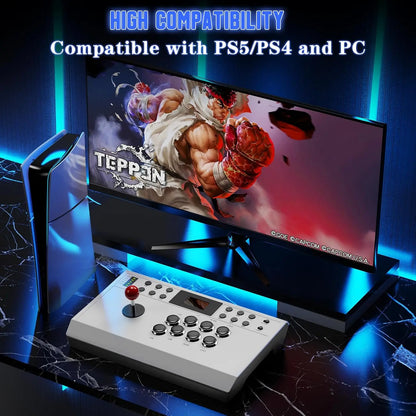 Nonbliep Wired Arcade Stick – Programming Function, Turbo Function, 9.8FT Braided Cable, Wired, for Playstation 5/Ps4/Pc/Android,Back to School,Back to School Haul