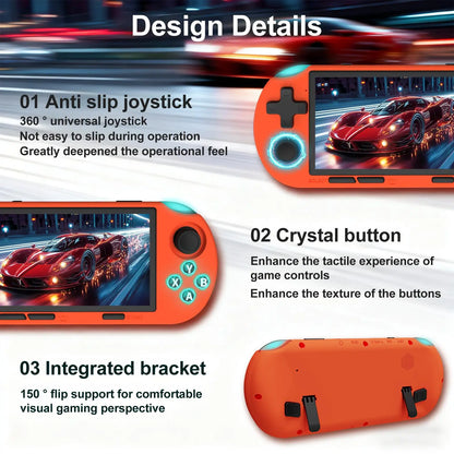 YLW ANS16 Handheld Retro Gaming Console, 4.5-Inch Lps Screen Gaming Console, Wireless Mini Portable Gaming Console, Built-In 64GB Memory Card, Gift Gaming Console, Gaming Peripherals with 16,000+ Games and 14+ Emulators, Pocket Game Player Rechargeable