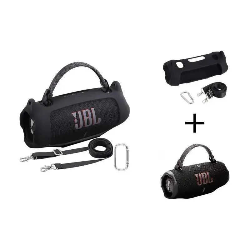 For JBL Charge 6 Waterproof Portable Bluetooth Speaker Silicone Case,Soft Protective Sleeve Cover with Shoulder Strap for JBL Charge 6 Speaker，This Product Comes with a Protective Case and a Speaker. Outdoor Travel Vanlife Party Waterproof