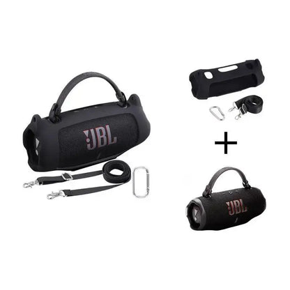 For JBL Charge 6 Waterproof Portable Bluetooth Speaker Silicone Case,Soft Protective Sleeve Cover with Shoulder Strap for JBL Charge 6 Speaker，This Product Comes with a Protective Case and a Speaker. Outdoor Travel Vanlife Party Waterproof
