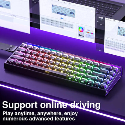 [New]Aula Hero 68 Wired Hall Effect Magnetic Switch Mechanical Gaming Keyboard, Tri-Mode Side Engraved Keycap 65% Layout,Rt 0.01, Extreme Response, RGB Backlit, Web Driver, 8K Returns, Hot Swappable E-Sport Gaming Accessories PC Accessories Computer Perip