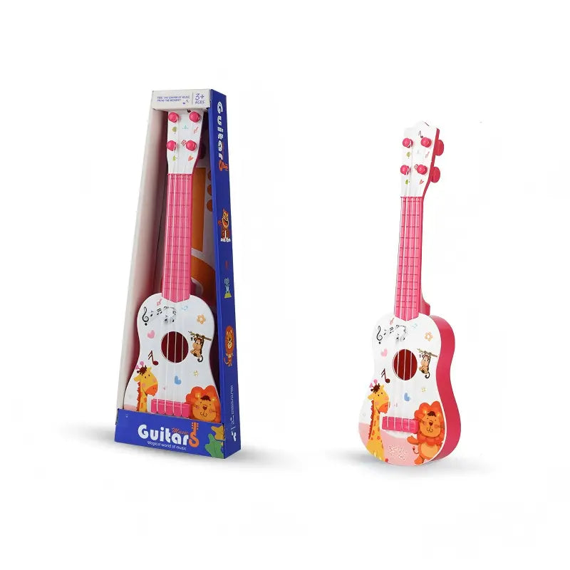 Kids' ABS Plastic Ukulele-Shape Music Toy, Mini Playable Educational Musical Instrument, Party Supplies, Birthday Christmas Gift