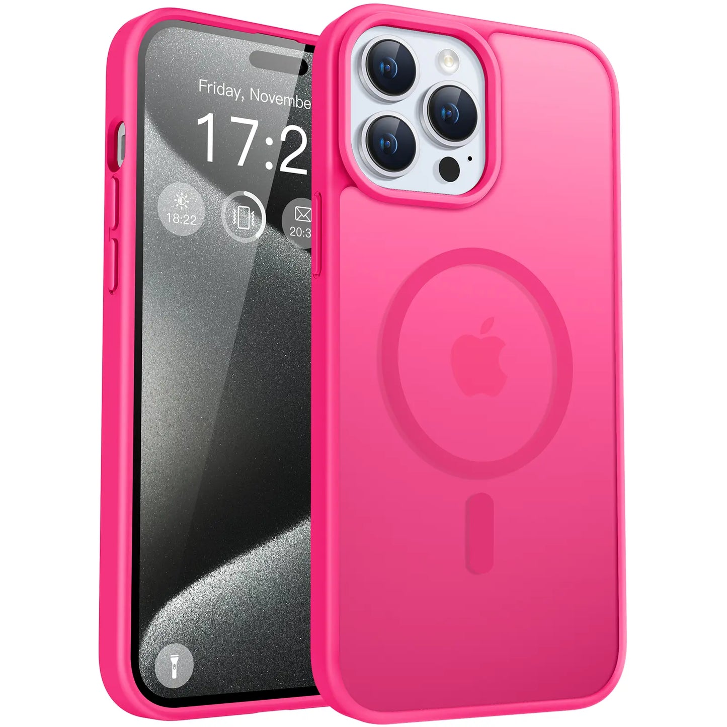 Puyateya Fashion Protective Magnetic Matte TPU Case with Magnetic Ring for Iphone 15/16/Pro/Pro Max, 3-Layer Shock TPU, Military Grade Anti-Drop, Anti-Scratch Translucent, Wireless Charge Compatible Phone Accessories