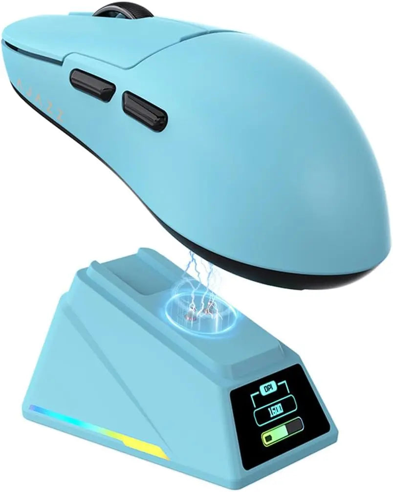Ajazz AJ159 APEX Wireless Gaming Mouse, PC Accessory, 56G Ultra-Lightweight Ambidextrous Design, PAW3950 Sensor, Tri-Mode Connectivity, 32000 DPI, TFT Color Screen Charging Dock, Tft Screen,Back to School,Back to School Haul