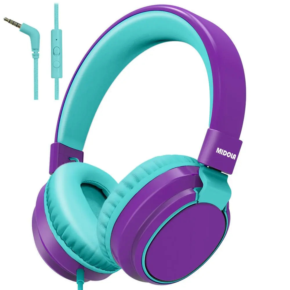 MIDOLA H01 Wired Over-Ear Gaming Headphones - Hi-Fi Audio, Active Noise Cancellation, Dual Mic, Folding Design, Extended Wear Comfort for Students, Daily Commute