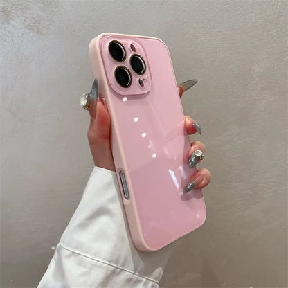 PORODO for Iphone16 Promax.Candy Macaron Crystal Clear Iphone Case, Skin-Feel Soft TPU Bumper & Hard PC Back, Full Lens Protection, Cute Minimalist Pink & White, Compatible with Iphone 17/16/15/14/13 Pro Max Plus
