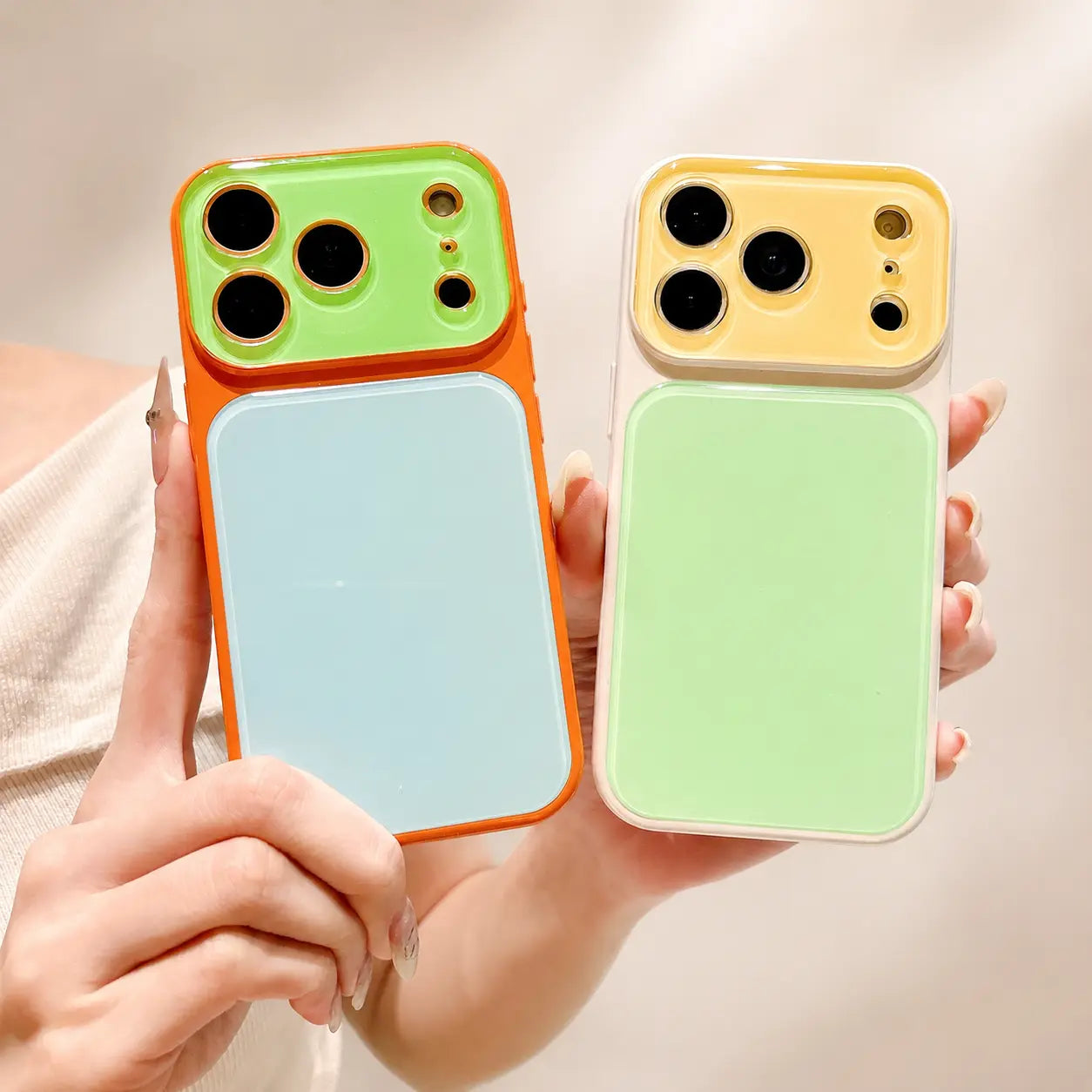 Glossy Dopamine Style Two-Tone Candy Color Phone Case for Iphone 17 16 15 14 Pro Max, Slim Hard Back Cover, Shockproof Protective Case for Women Girls,Back to School,Back to School Haul