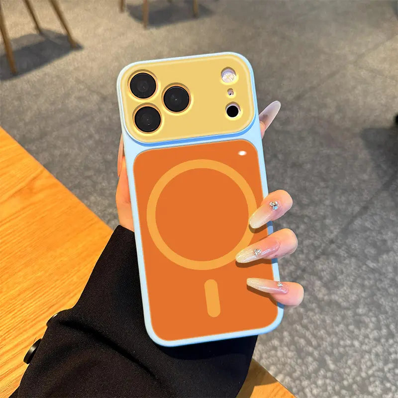 Dopamine Contrast Color Newly Upgraded with Magnetic Suction Suitable for Iphone17 16 15 14 13 plus Pro Max Magnetic Phone Case Contrast Color Full Lens Protection Compatible with Iphone 17 Pro Max Magnetic Phone Case No Paint Peeling, Anti-Fall An-Xs9527