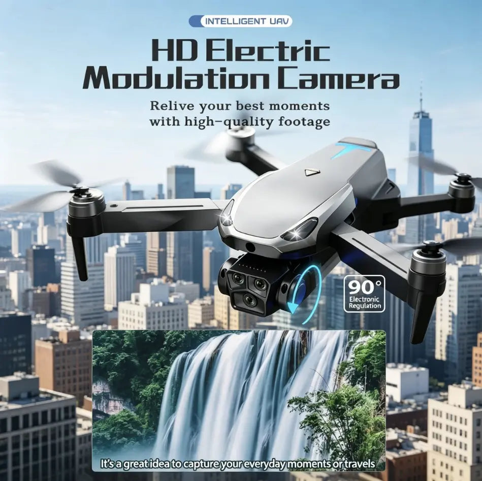 M8 Pro 2026 Foldable Aerial Drone with 4K UHD EIS Anti-Shake Camera, GPS Positioning, 5G Wifi FPV, Intelligent Obstacle Avoidance, Auto Return & 360° Flip, 2 Batteries for Beginners & Adults