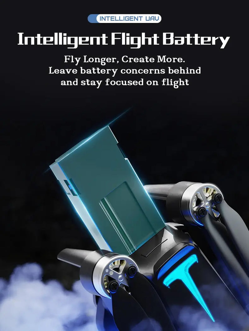 M8 Pro 2026 Foldable Aerial Drone with 4K UHD EIS Anti-Shake Camera, GPS Positioning, 5G Wifi FPV, Intelligent Obstacle Avoidance, Auto Return & 360° Flip, 2 Batteries for Beginners & Adults