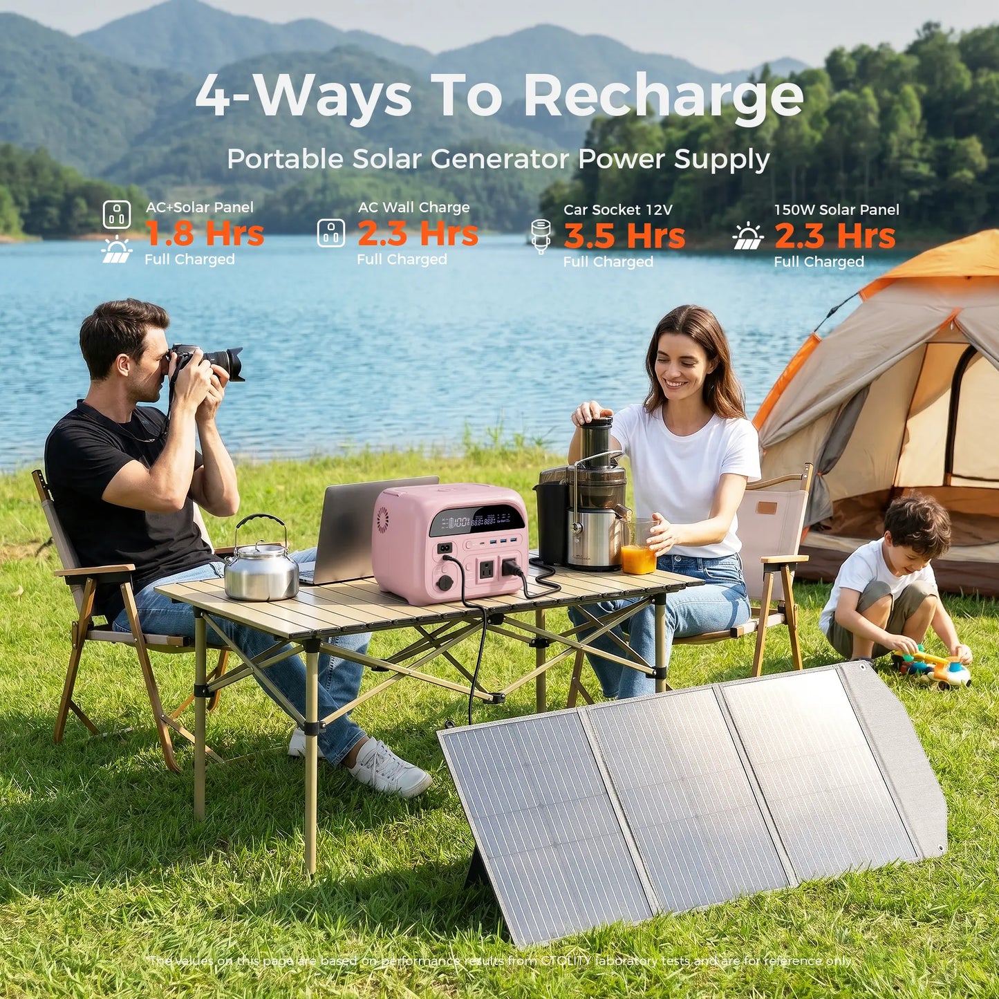 [Summerfinds]Ctolity AP400 Soft Pink 500W 346Wh Portable Power Station Solar Generator - Fast-Charging Backup Battery for Home Emergencies, Camping, Phone Power Needs,Back to School Tiktokshopbacktoschool,Back to School,Back to School Haul