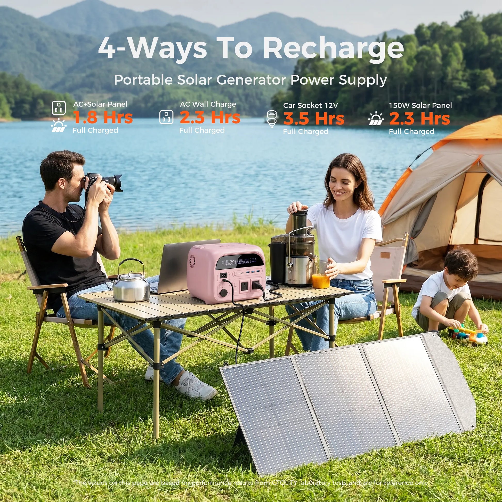 [Summerfinds]Ctolity AP400 Soft Pink 500W 346Wh Portable Power Station Solar Generator - Fast-Charging Backup Battery for Home Emergencies, Camping, Phone Power Needs,Back to School Tiktokshopbacktoschool,Back to School,Back to School Haul