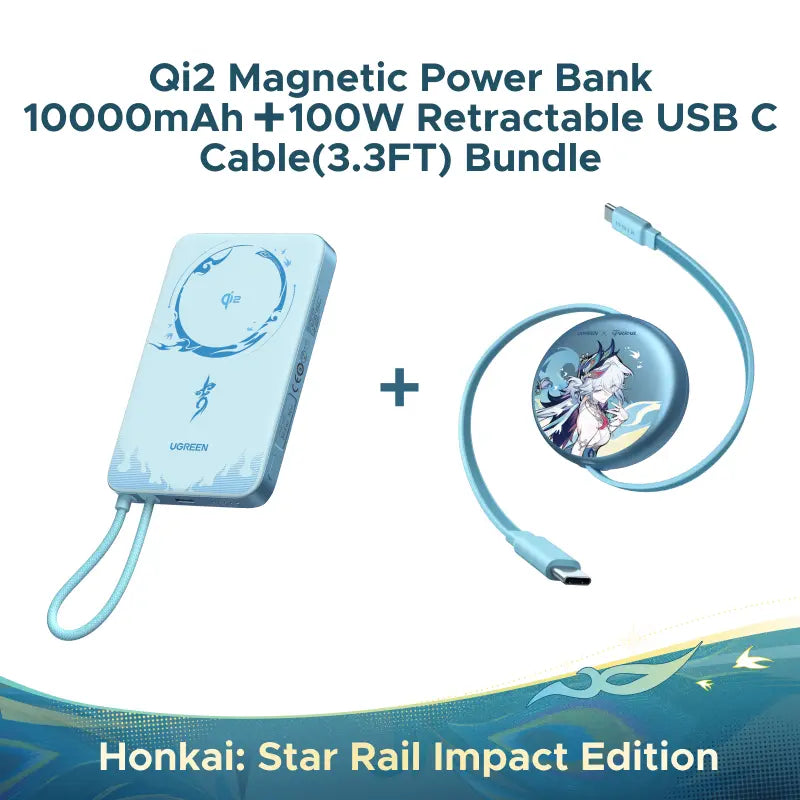 UGREEN × Honkai: Star Rail Edition 10000Mah 55W Built-In Cable Power Bank,Qi2 10000Mah Magnetic Power Bank,65W Mini USB C Charger Block Fast Charging with USB C Cable ,100W Retractable USB C Cable(3.3Ft ) ,Finetrack Mini2 Tracker Tags (Ios Only) Tiktoksho