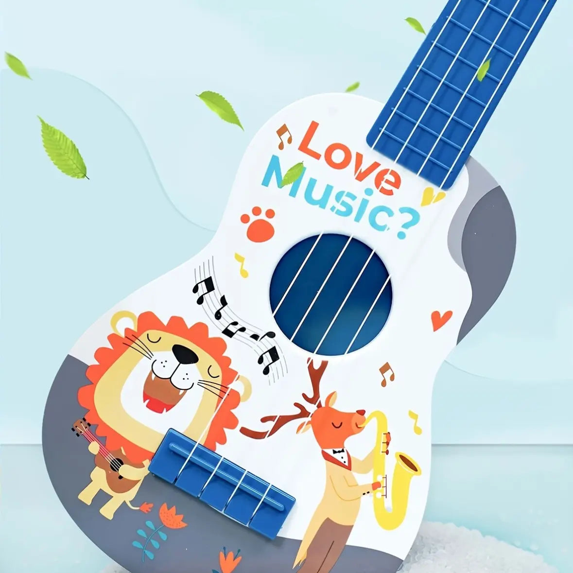 Kids' ABS Plastic Ukulele-Shape Music Toy, Mini Playable Educational Musical Instrument, Party Supplies, Birthday Christmas Gift