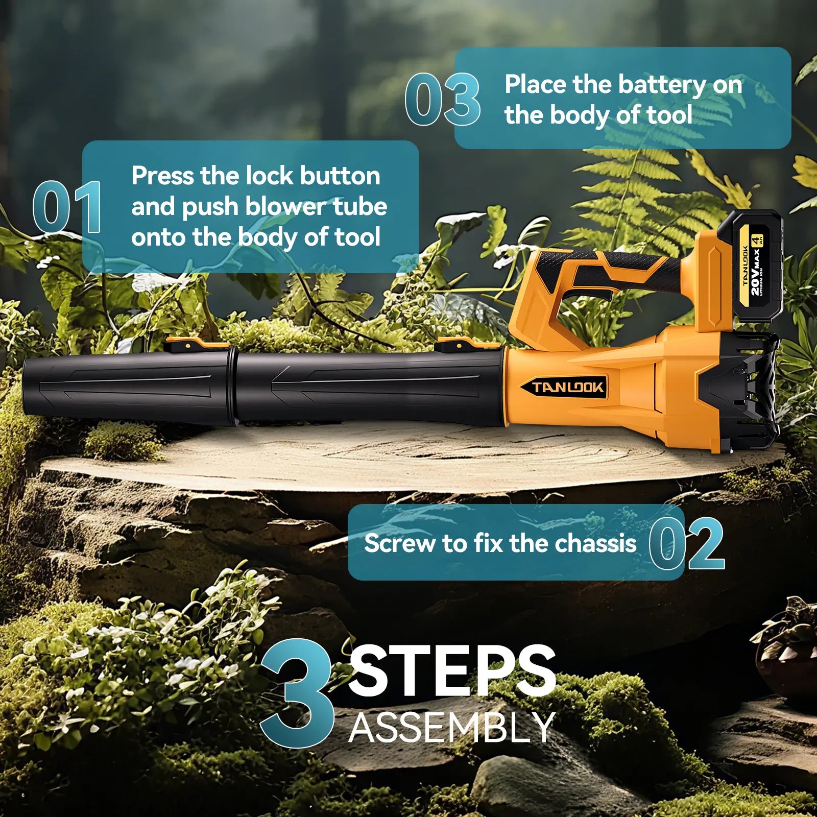 Tanlook Cordless Lithium Battery Blower - 26000 RPM Super Power, 4.0Ah Batteries, Lightweight Portable Handheld Blower, Leaf & Dust Removal, User-Friendly Outdoor Gadget, Garden Tool, Father'S Day Gift, Portable Handheld Blowers