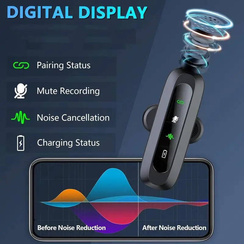 Premium Wireless Lavalier Microphone - USB Rechargeable Omnidirectional Mic for TikTok, YouTube, Vlogs, and Gaming Streaming