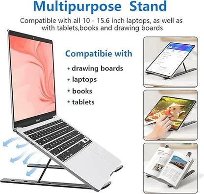 Laptop Stand for Desk – 7-Level Adjustable Ergonomic Laptop Riser with Storage Bag | Fits 10"–16" Macbook Air/Pro, HP, Dell, Lenovo & More