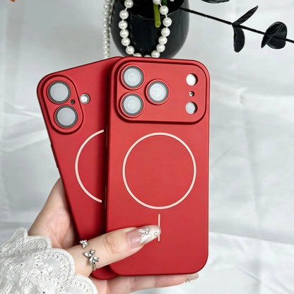 Matte Red Magsafe Smartphone Casing - Protector for Iphone 17,16,15,14,13 Pro Max,Pro,Plus,Full Camera Protection,Shock/Scratch Resistance,Wireless Charging Support,Strong Magnetic Connection,Durable Stylish for Daily Use, Accessories