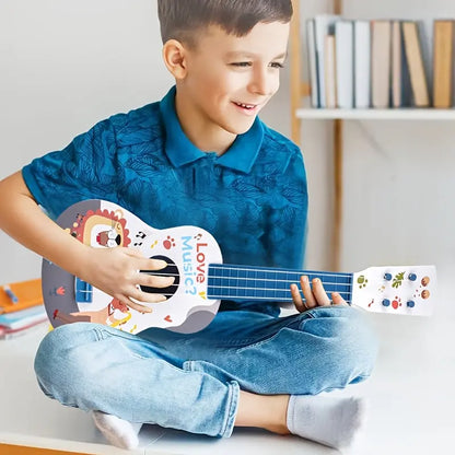 Kids' ABS Plastic Ukulele-Shape Music Toy, Mini Playable Educational Musical Instrument, Party Supplies, Birthday Christmas Gift