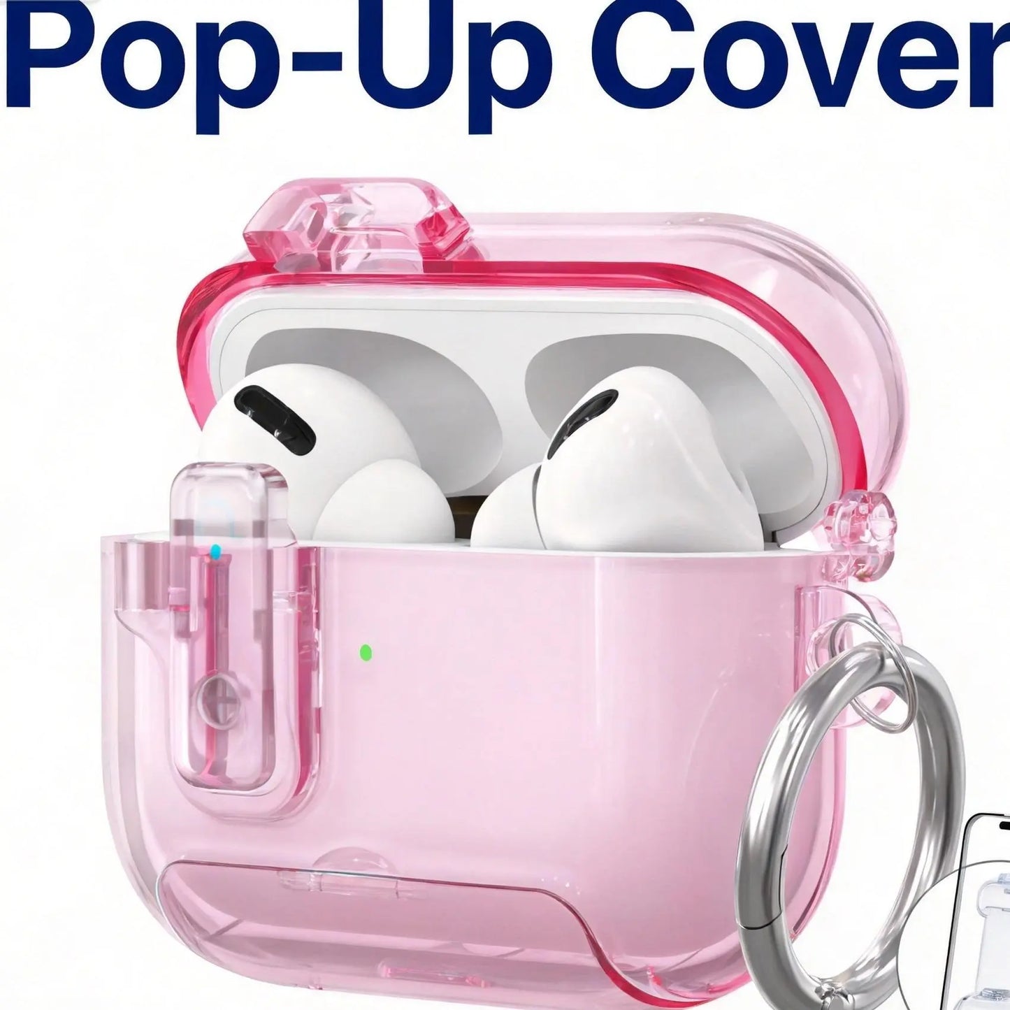 Frosted Clear Airpods Case for Airpods 4 & Pro 2 & Pro 3 - Pop-Up Cover with Phone Stand, Semi-Transparent TPU Anti-Drop Shell Summerwins Airpods 4 Cases Airpods ,Free Ship,Free Ship Tiktokshopbacktoschool,Back to School,Back to School Haul