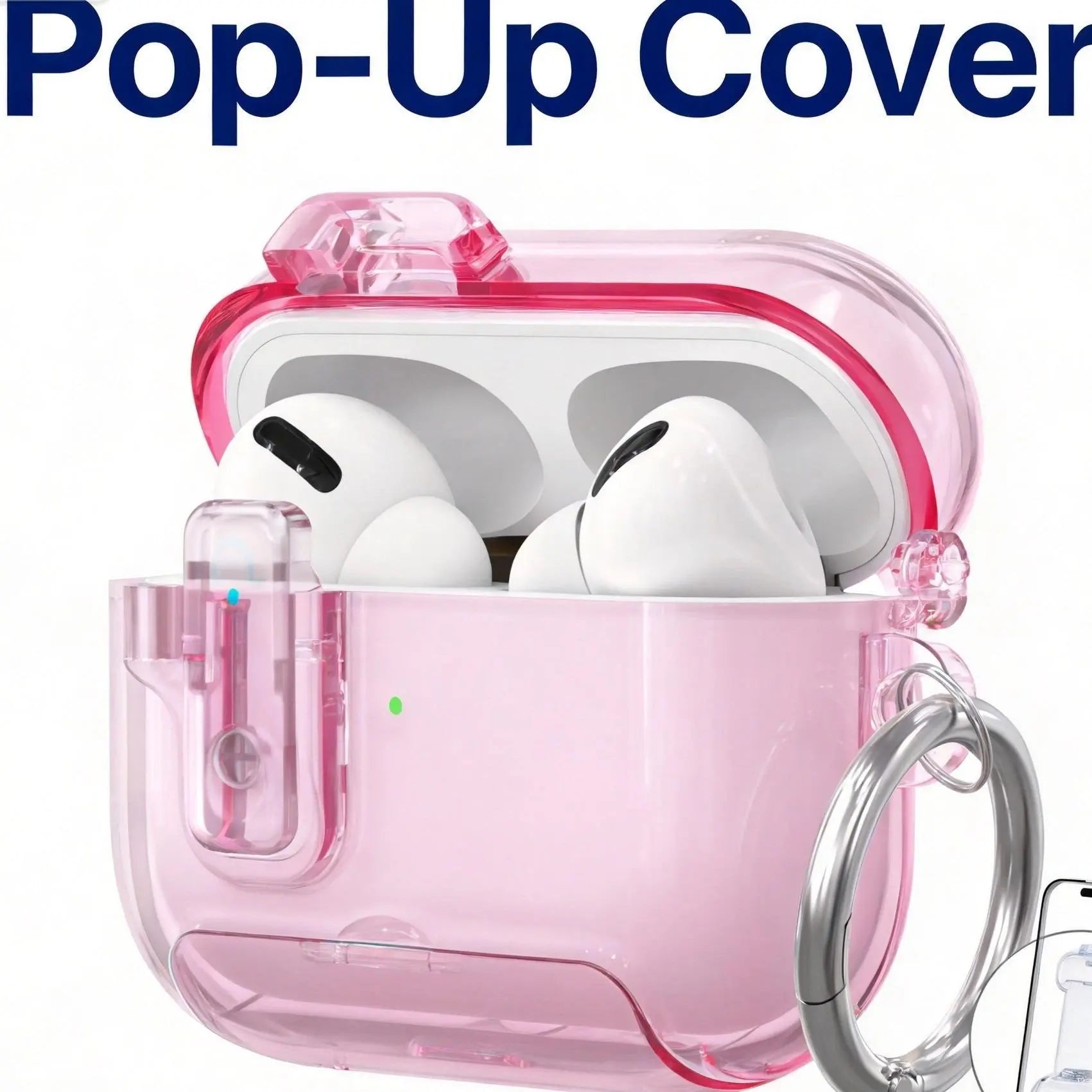 Frosted Clear Airpods Case for Airpods 4 & Pro 2 & Pro 3 - Pop-Up Cover with Phone Stand, Semi-Transparent TPU Anti-Drop Shell Summerwins Airpods 4 Cases Airpods ,Free Ship,Free Ship Tiktokshopbacktoschool,Back to School,Back to School Haul