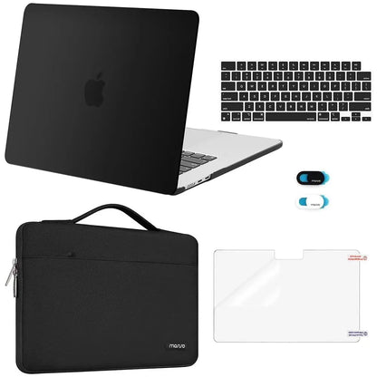MOSISO Compatible with Macbook Air 15 Inch Case M5 2026 M4 2025 M3 M2 2024 2023 A3448 A3241 A3114 A2941,Protective Hard Shell&Carrying Sleeve Bag&Keyboard Cover&Webcam Cover&Screenfilm, School, Commuting, Daily Protection, Screen Protector, Plastic, Polyc