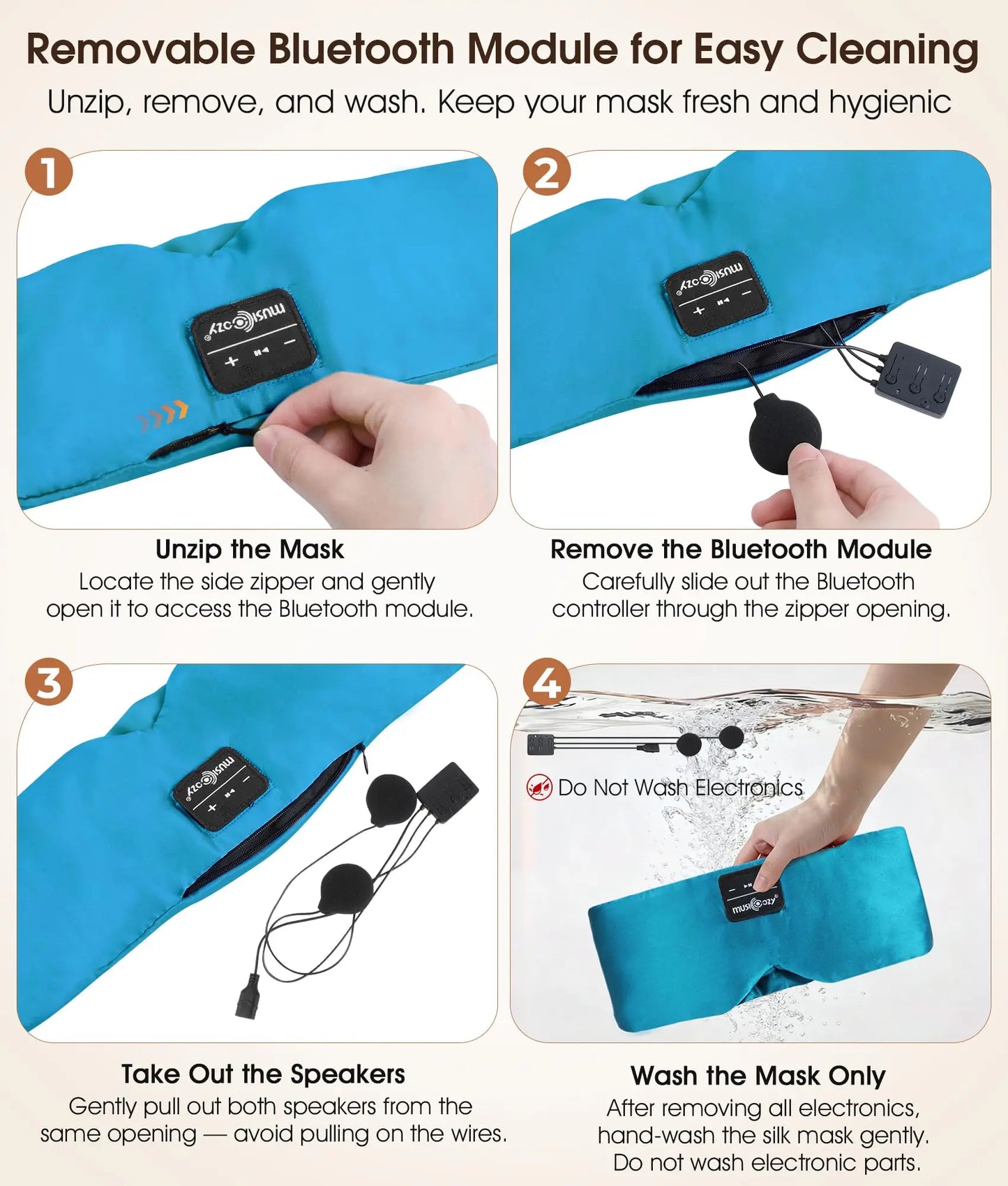 MUSICOZY Side Sleeper’S Dream: Silk Bluetooth 5.4 Sleep Mask & Headphones, Sleep Mask，Total Blackout, Perfect for Travel & Restful Sleep,Summerwins,Dealsforyoudays,Father'S Day