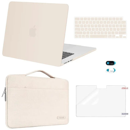 MOSISO Compatible with Macbook Air 15 Inch Case M5 2026 M4 2025 M3 M2 2024 2023 A3448 A3241 A3114 A2941,Protective Hard Shell&Carrying Sleeve Bag&Keyboard Cover&Webcam Cover&Screenfilm, School, Commuting, Daily Protection, Screen Protector, Plastic, Polyc