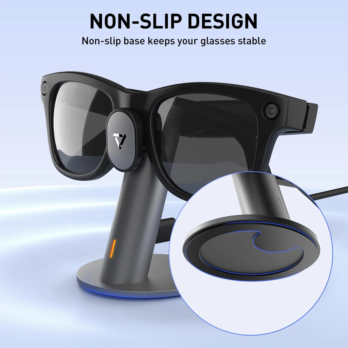 PRISMXR Ray-Ban Meta Aluminium Charging Stand - Carina S1 Desk Dock with Stand Charging Cable for Ray-Ban Meta Wayfarer, Headliner & Skyler (Gen 1 & 2) | Wearable Electronic Gadgets Accessories (Glasses Not Included) Usb Charge Chargeable