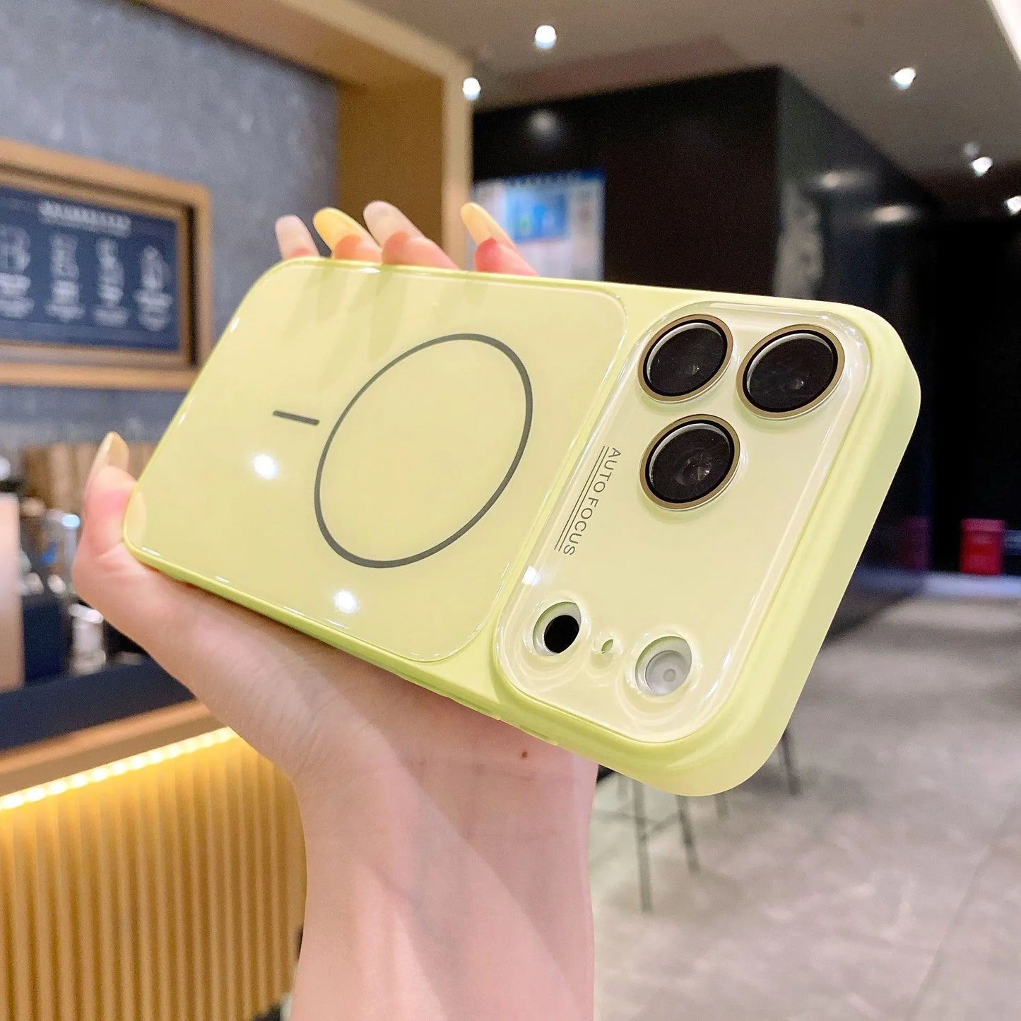 Magnetic Glass Back Smartphone Casing with Built-In Lens Protector, Anti-Fingerprint Handheld Cellphone Case for Iphone 17 Pro Max, 16, 15, 14, 13 Series - New Summer Vibe, Cover
