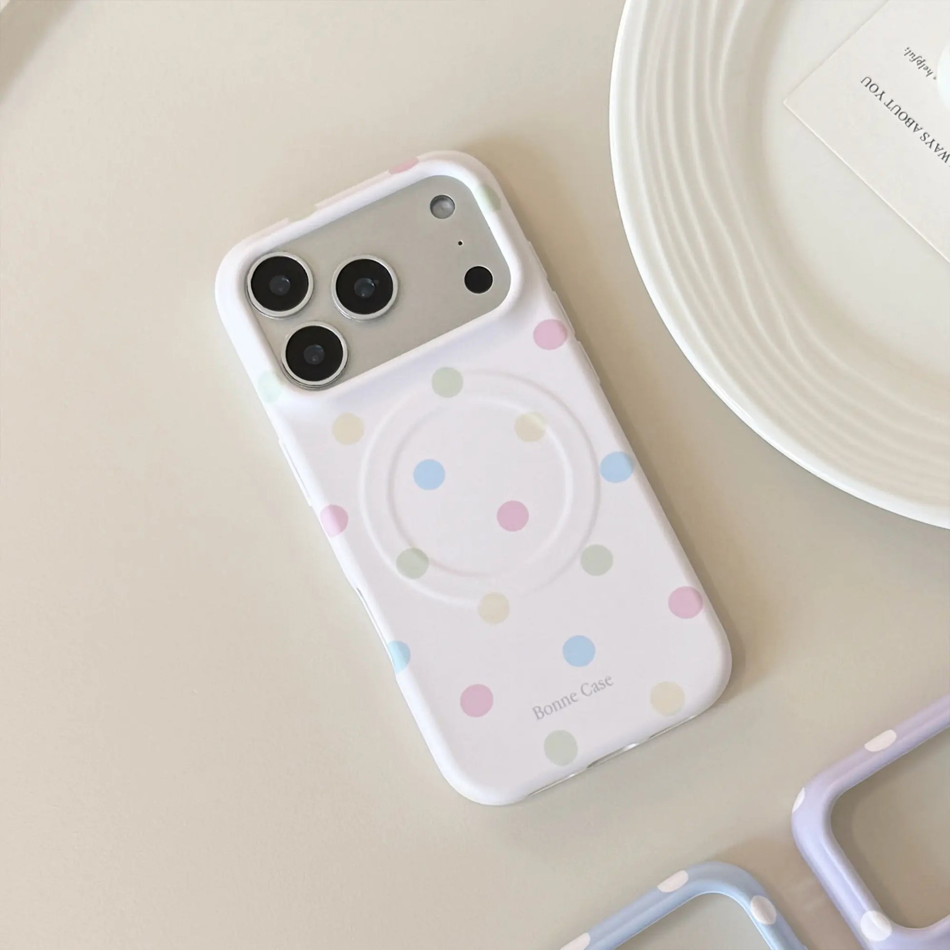 Magsafe-Compatible Polka Dot Candy Color Silicone-Soft TPU Case for Iphone 17,16,15,14 Pro Max - Slim, Anti-Scratch, Shockproof Protective Cover with Comfortable Grip for Women, Women Girls