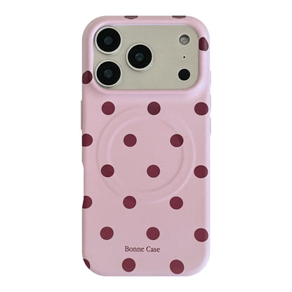 Magnetic Polka Dot Phone Case for Iphone 17 Pro Max, 16 Plus, 15, 14, 13 - Compatible with Magsafe,Matte Slim Durable, Shockproof Handheld Cellphone Devices Cover,Aesthetic Protective Phone Cover for Women Girl