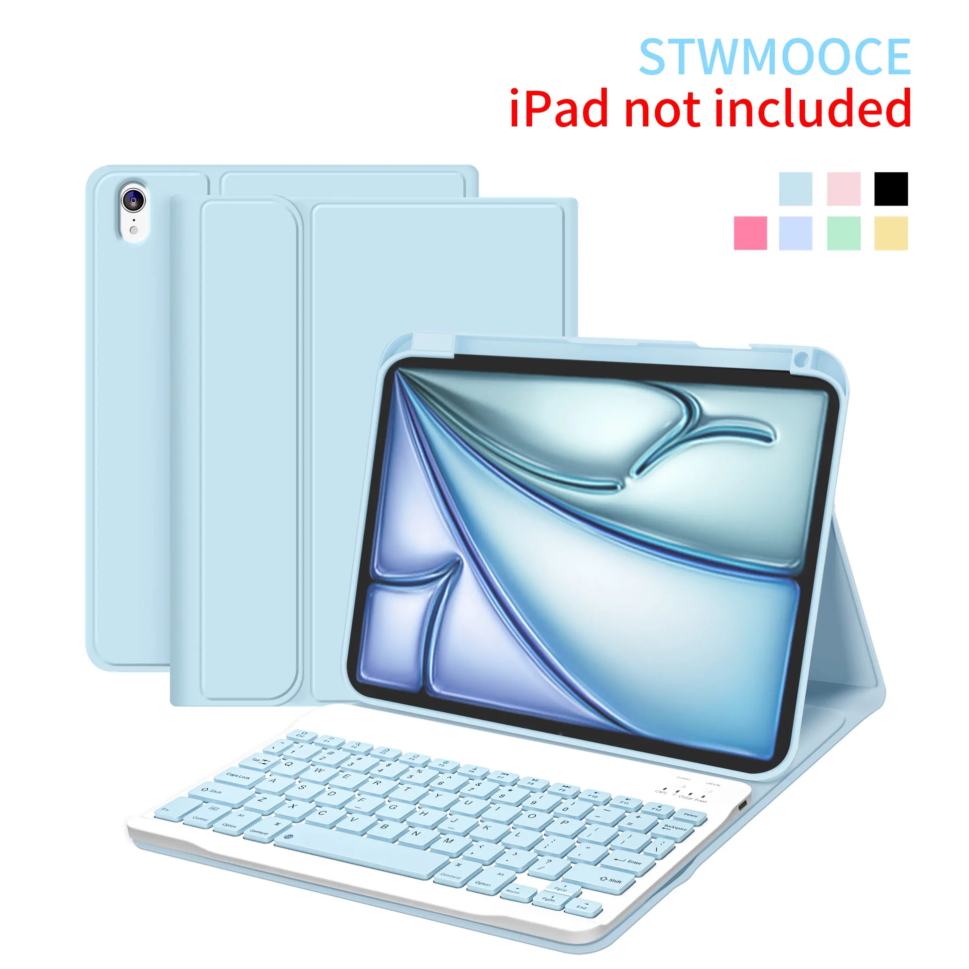 STWMOOCE Ipad Case with Wireless Keyboard, Detachable Tablet Bluetooth Keyboard Magnetic Cute Case for 10.2-Inch Ipad 7/8/9Th, 10.9/11-Inch Ipad 10Th/A16, Ipad Air 4/5Th, 11-Inch Ipad Air M2/M3/M4, Ipad Pro 11-Inch 1/2/3/4Th Gen, Pencil Holder Pink Cover