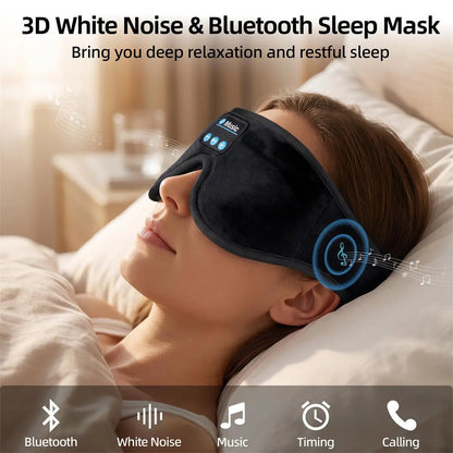 3D Bluetooth Sleep Mask Headphones for Insomnia, Morelax Adjustable 100% Blackout Wireless Eye Mask with Headphones, HD Stereo, Perfect for Home, Travel, Office, Yoga, Gift for Friends