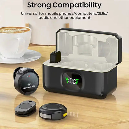 Ultra-Clear Portable Wireless Lavalier Microphone for iPhone/Android - Plug & Play, Compact Rechargeable Mic for Vlog, TikTok, YouTube, and More!