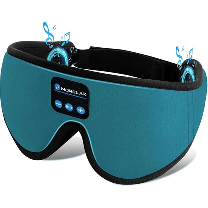 3D Bluetooth Sleep Mask Headphones for Insomnia, Morelax Adjustable 100% Blackout Wireless Eye Mask with Headphones, HD Stereo, Perfect for Home, Travel, Office, Yoga, Gift for Friends