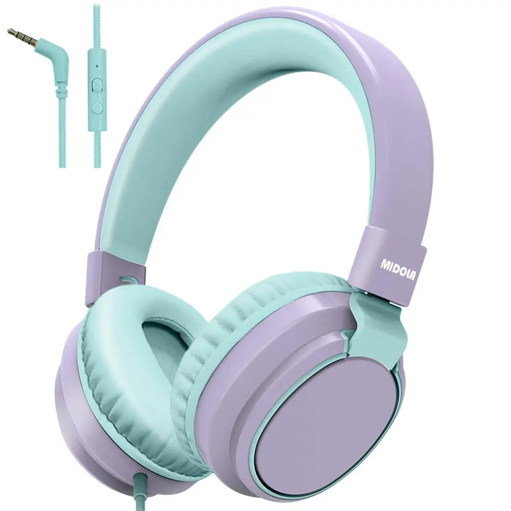 MIDOLA H01 Wired Over-Ear Gaming Headphones - Hi-Fi Audio, Active Noise Cancellation, Dual Mic, Folding Design, Extended Wear Comfort for Students, Daily Commute