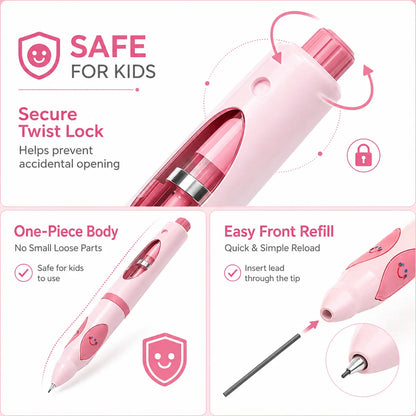 Write Right Ergonomic Pen Grip Writing Aid - Self-Advancing, Posture-Training Cute Pencils for Students, Home Tutoring - Pen Control Flexibility Tool, 12 Refills, Smiley Face Designs - Back to School Haul, First Day of School Supplies (2026-2027 Season)