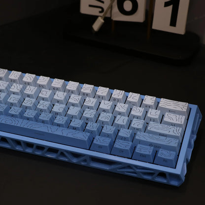 60% Mechanical Keyboard, Fresh Blue Translucent Gasket Mount Hot-Swappable RGB Wired Gaming Keyboard with Red Switch, N-Key Rollover for Clean Aesthetic PC Setup, 60 Percent Keyboard Compact
