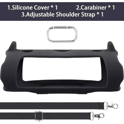 For JBL Charge 6 Waterproof Portable Bluetooth Speaker Silicone Case,Soft Protective Sleeve Cover with Shoulder Strap for JBL Charge 6 Speaker，This Product Comes with a Protective Case and a Speaker. Outdoor Travel Vanlife Party Waterproof