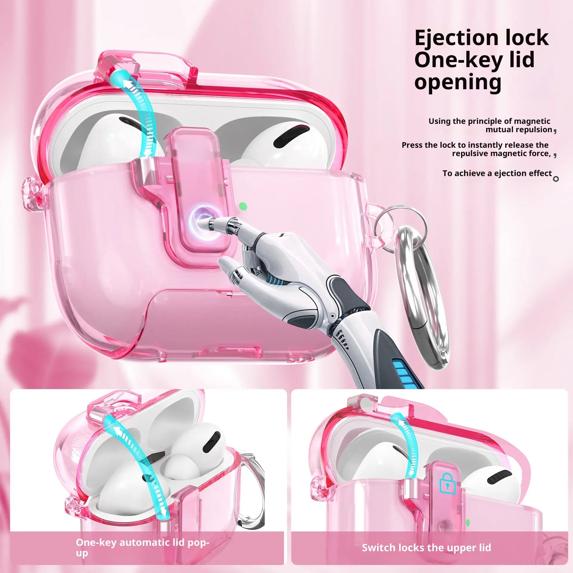 Frosted Clear Airpods Case for Airpods 4 & Pro 2 & Pro 3 - Pop-Up Cover with Phone Stand, Semi-Transparent TPU Anti-Drop Shell Summerwins Airpods 4 Cases Airpods ,Free Ship,Free Ship Tiktokshopbacktoschool,Back to School,Back to School Haul