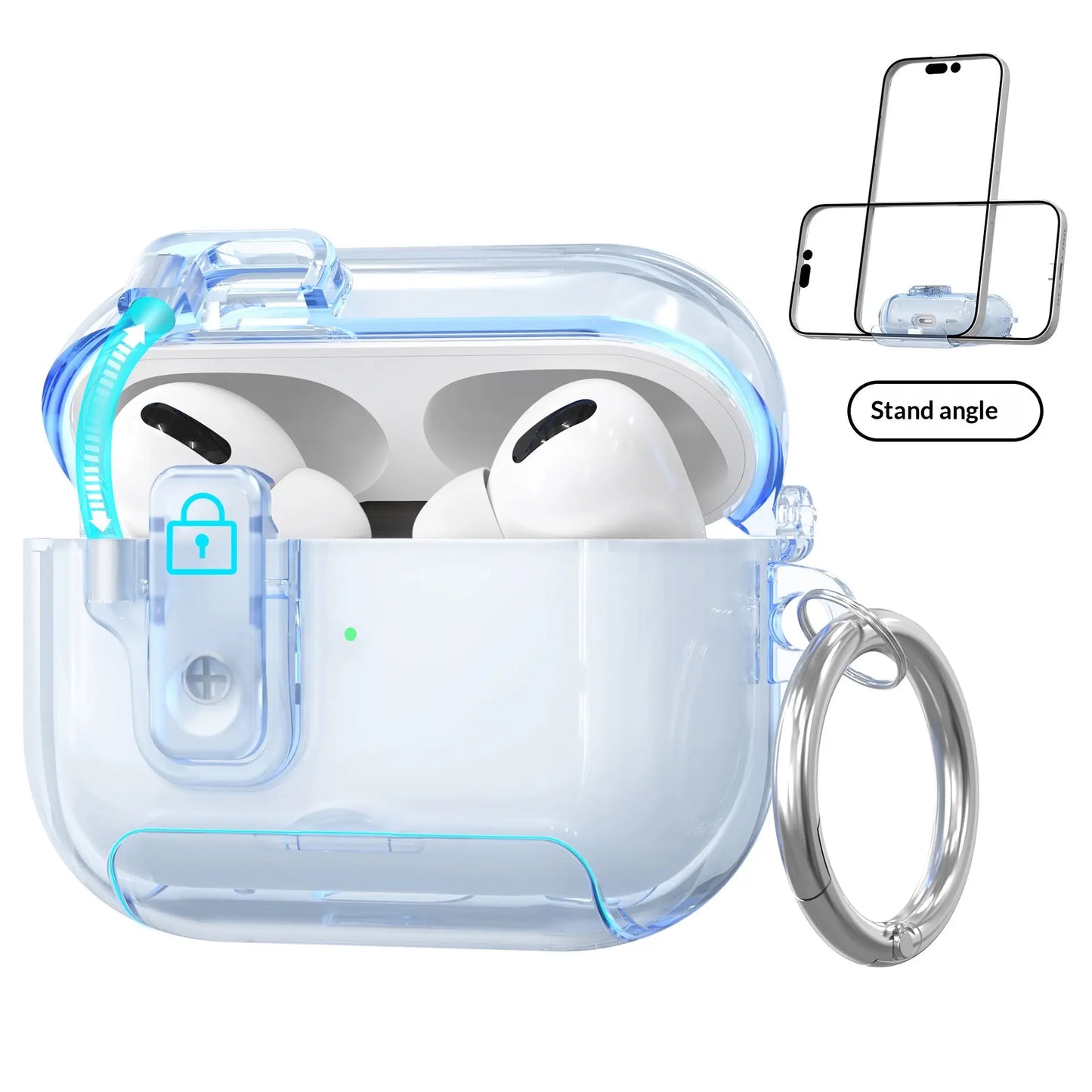 Frosted Clear Airpods Case for Airpods 4 & Pro 2 & Pro 3 - Pop-Up Cover with Phone Stand, Semi-Transparent TPU Anti-Drop Shell Summerwins Airpods 4 Cases Airpods ,Free Ship,Free Ship Tiktokshopbacktoschool,Back to School,Back to School Haul