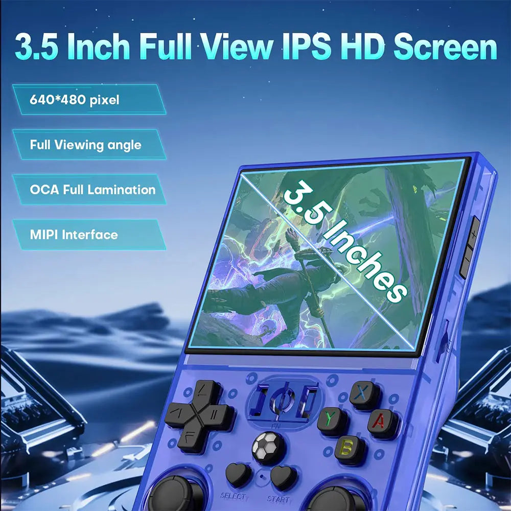 WUDS R36 PRO Retro Video Handheld Game Console with 4K HD 3.5-Inch IPS Screen, 4000Mah Battery, 64G TF Card, and 16,000+ Games Protection