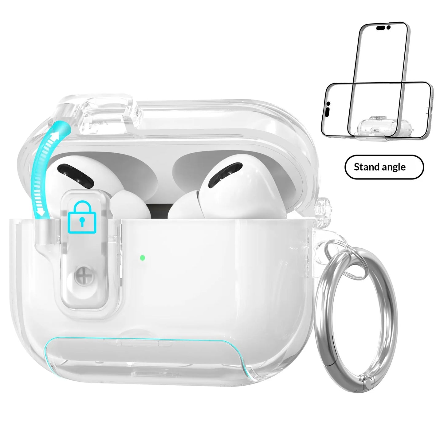 Frosted Clear Airpods Case for Airpods 4 & Pro 2 & Pro 3 - Pop-Up Cover with Phone Stand, Semi-Transparent TPU Anti-Drop Shell Summerwins Airpods 4 Cases Airpods ,Free Ship,Free Ship Tiktokshopbacktoschool,Back to School,Back to School Haul